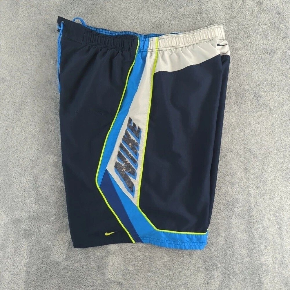 Nike Shorts Mens Extra Large Blue Board Shorts Swim Trunks Lined‎ Athletic Denim